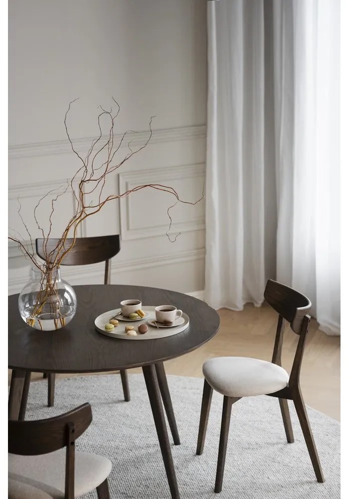 Tavolo da pranzo rotondo in rovere marrone scuro ø 115 cm Yumi - Rowico