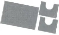 Tappeto Bagno Set 3 Pezzi Puro Cotone Morbido Lavabile Antiscivolo Made In Italy Grigio