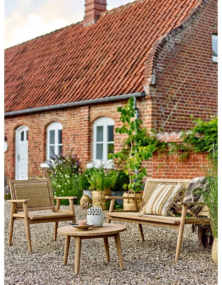 Tavolino da salotto rotondo di colore naturale in acacia massiccia ø 64 cm Sorrento – Bloomingville