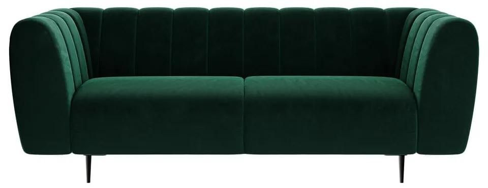 Divano in velluto verde scuro, 210 cm Shel - Ghado