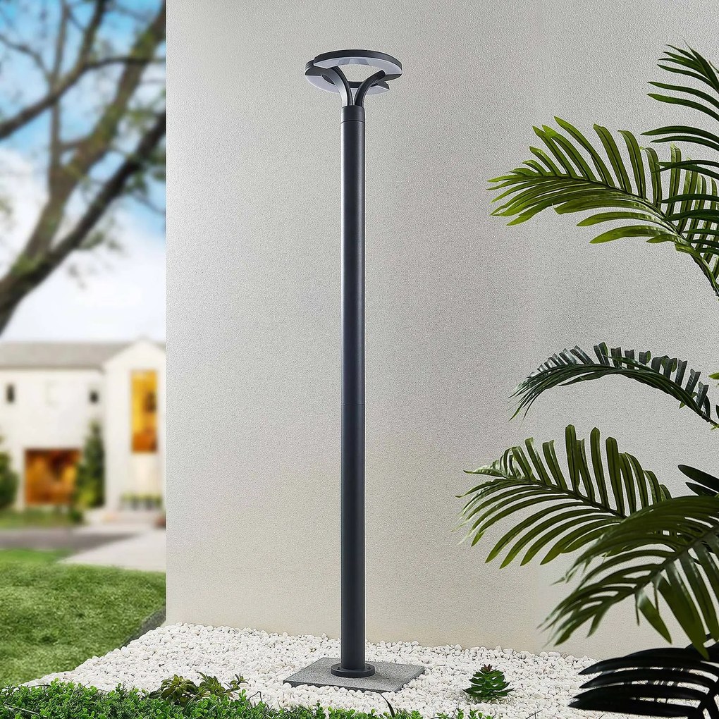 Lindby lampada LED da esterno Keily, cerchio, antracite, metallo Keily, Nero, Alluminio, Moderno