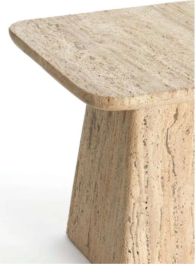 Tavolino con piano in pietra 45x45 cm Kepami - Light &amp; Living