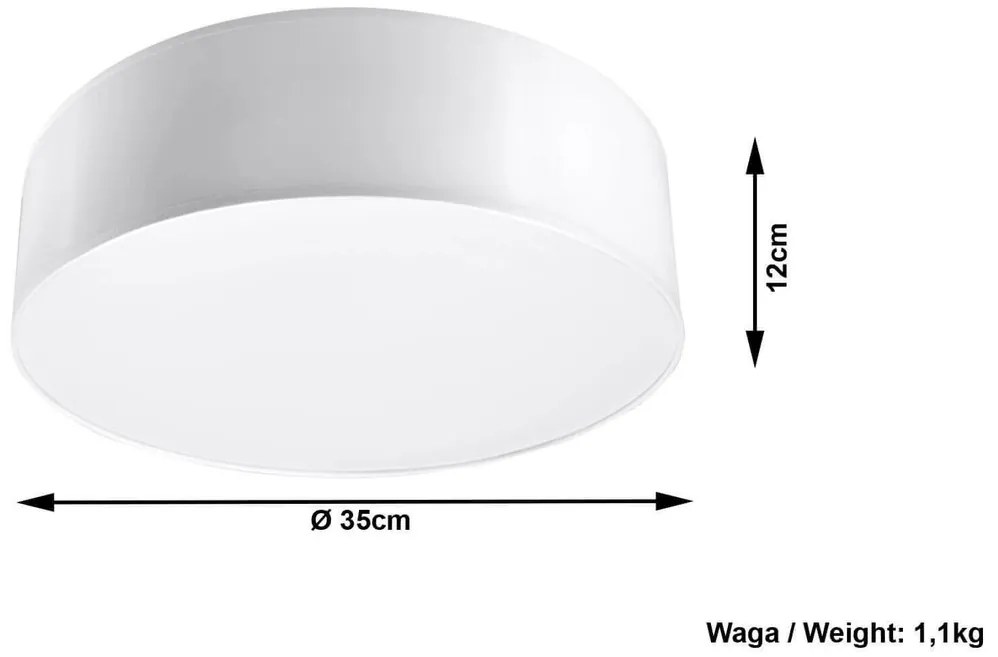 Plafoniera Tonda in PVC da Soffitto 2xE27 ARENA 35 Bianca da interno