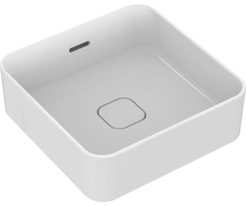 Lavabo da appoggio Strada II quadrato in ceramica bianco lucido