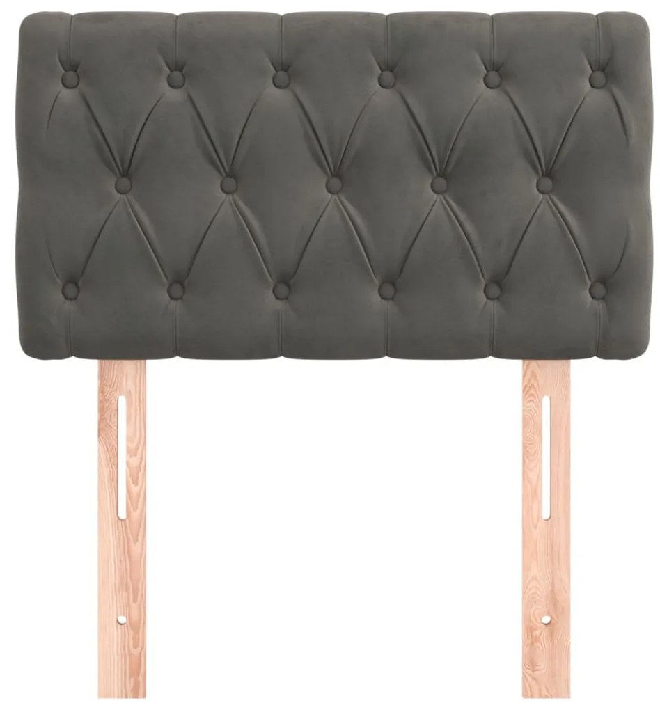 Testiera grigio scuro 80x7x78/88 cm in velluto