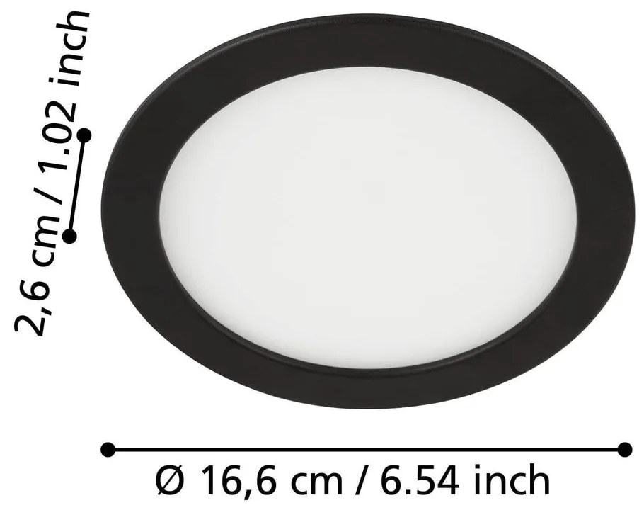 Plafoniera LED/da incasso nera FUEVA 5 – EGLO