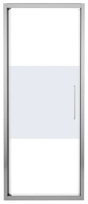 Porta doccia battente Record L 67-71 cm x H 195 cm x SP 6 mm, profilo cromo, vetro smerigliato