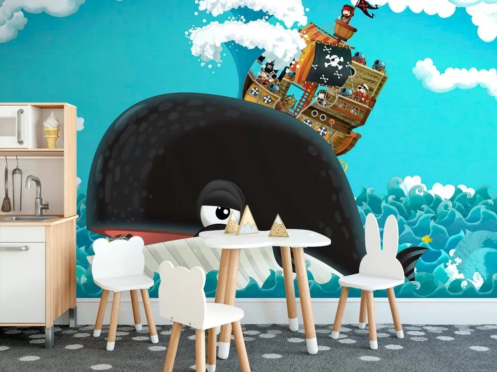 Carta da parati – Nave pirata sulla balena