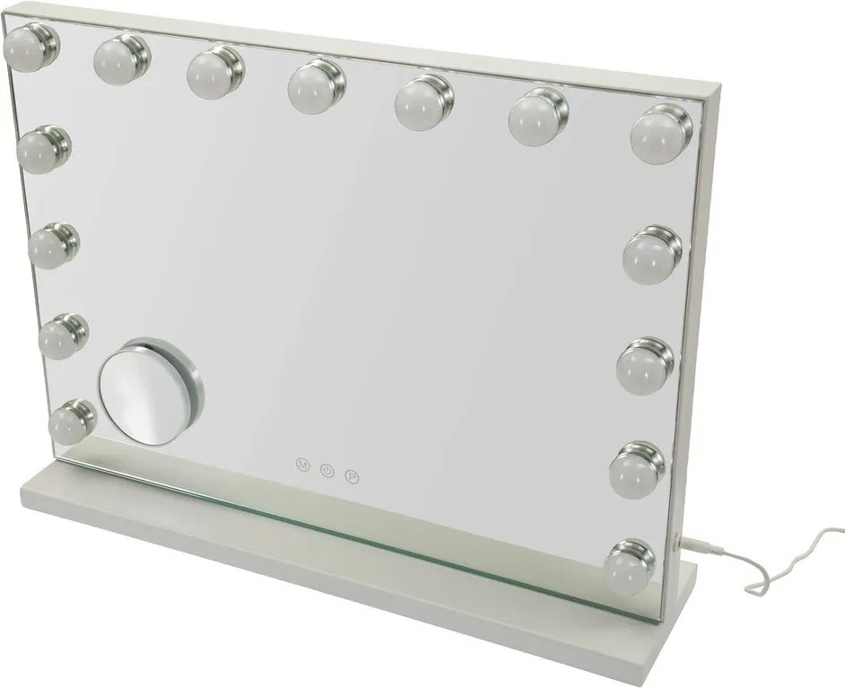 Specchio da parete con illuminazione/con ripiano 55x43 cm Hollywood – Mauro Ferretti