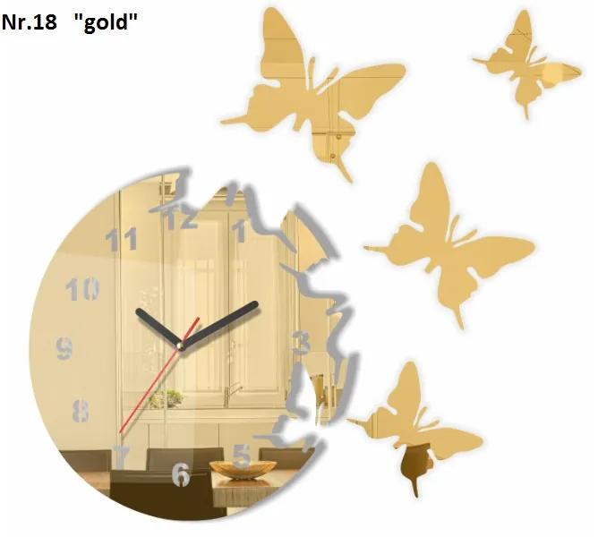Orologio da parete autoadesivo con motivo a farfalla