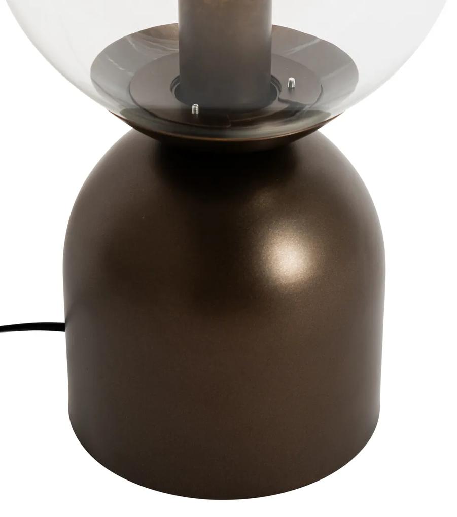 Lampada da tavolo hotel chic bronzo scuro con vetro trasparente - Pallon Trend