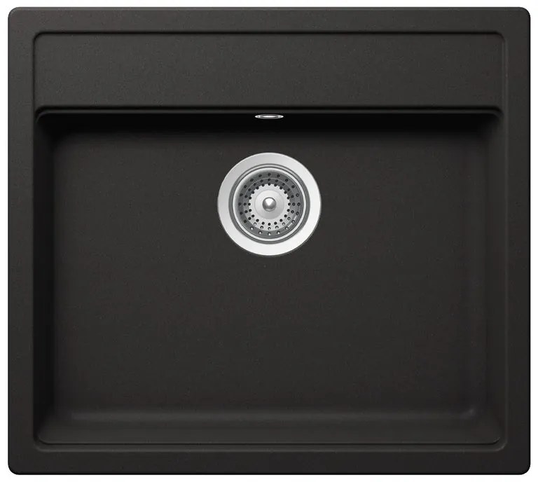 Lavello integrato 1 vasca DELINIA Onega quarzo L 51 x L 57 cm nero