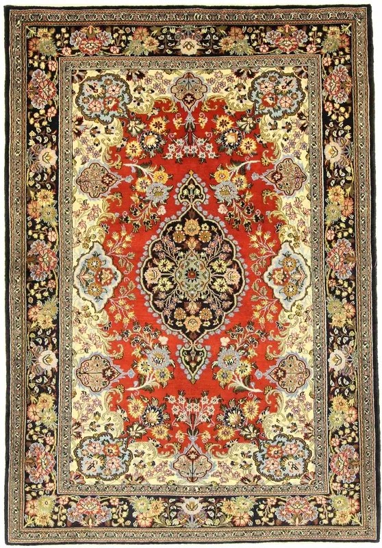 Ghom Tappeto persiano 150x220 Rosso (Iran) Annodato A Mano