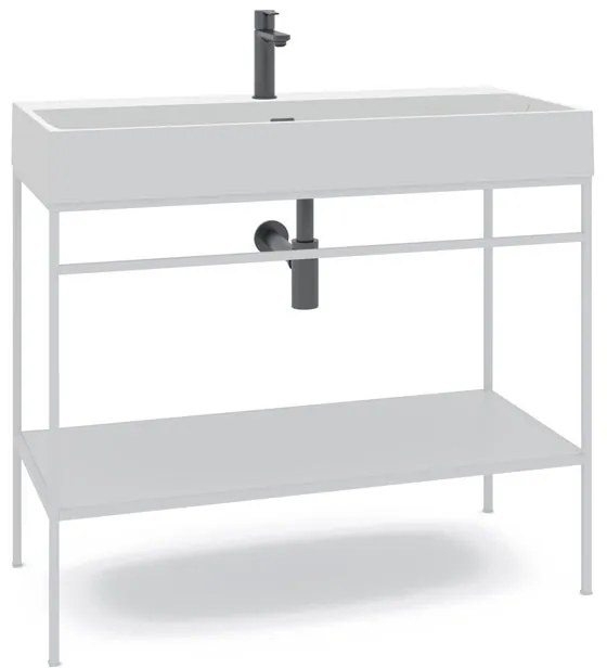 Mobile sottolavabo e lavabo Outline per vasca centrale bianco L 100 x H 89 x P 45.5 cm