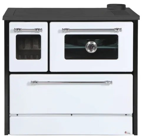 Cucina A Legna Stufa 9 Kw Bianca Beatrice Glass L87xP51xH79 Ecodesign 4 Stelle