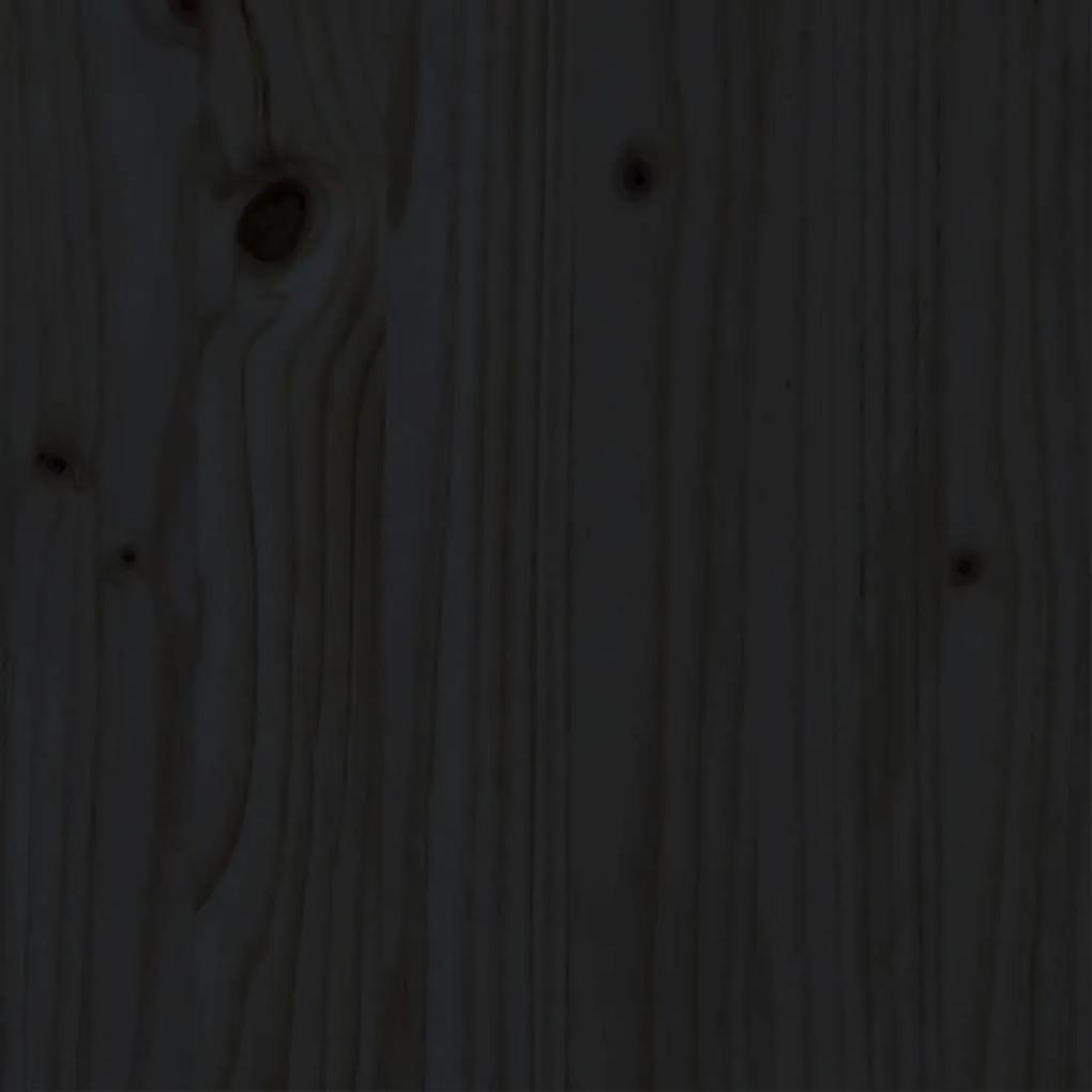 Giroletto nero in legno massello di pino 90x190 cm 3ft single