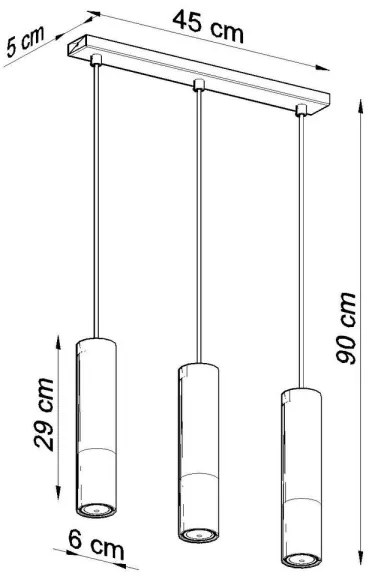 Sollux SL.0948 - Lampadario a sospensione con filo LOOPEZ 3xGU10/10W/230V nero/rame
