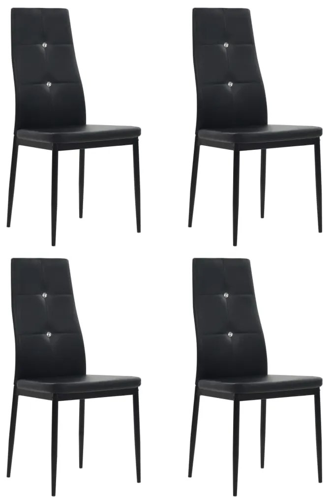 Sedie Da Pranzo 4 Pz Nere İn Similpelle /