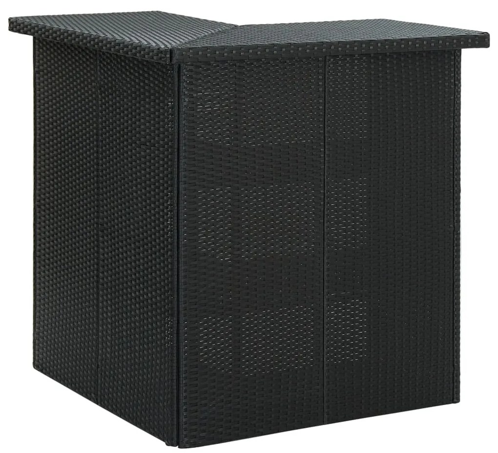 Tavolo da bar ad angolo nero 100x50x105 cm in polyrattan