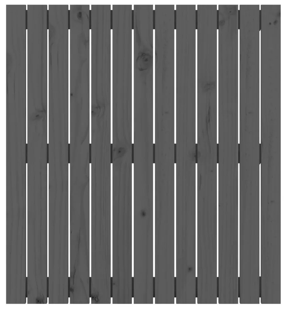 Testiera da parete grigia 82,5x3x90cm in legno massello di pino
