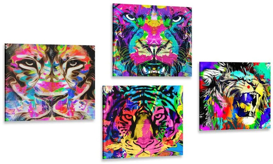 Set di quadri – Animali in stile pop art