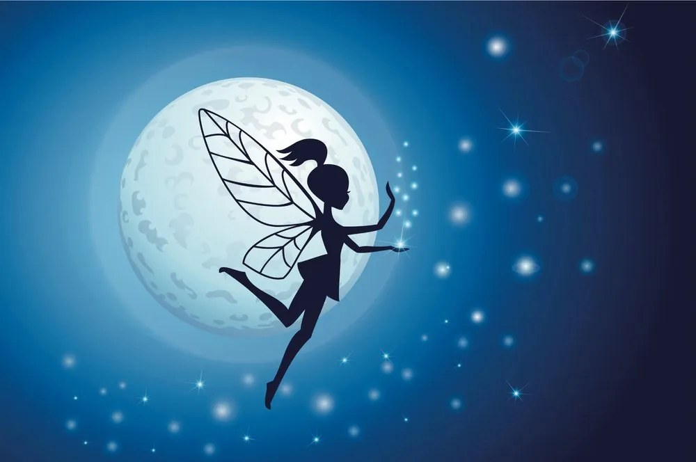 Carta da parati autoadesiva – Fata al chiaro di luna