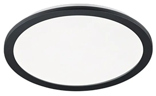 Plafoniera rotonda nera 40 cm con LED dimmerabile a 3 livelli IP44 - Lope