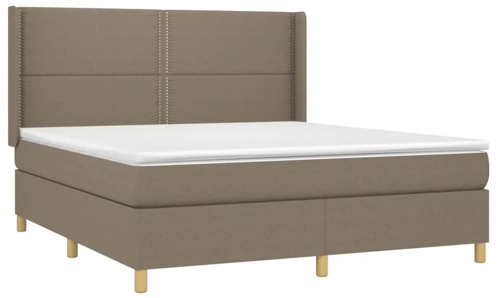 Giroletto a molle con materasso tortora 160x200 cm in tessuto