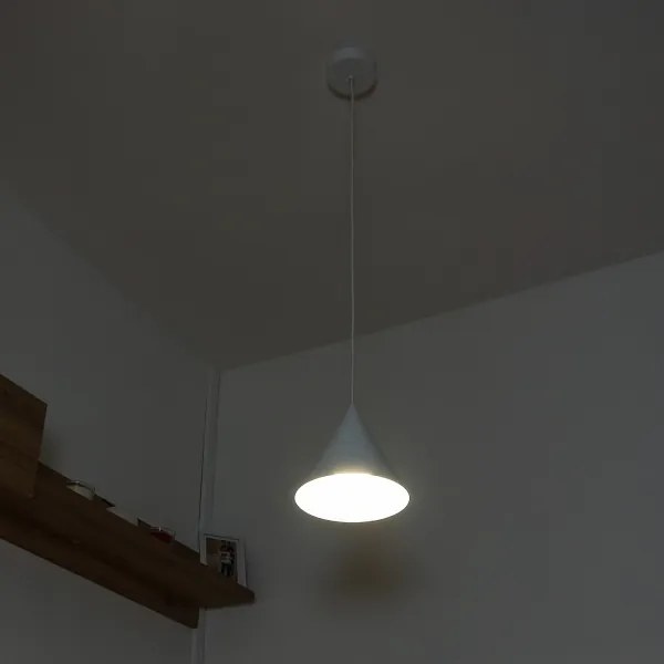 Lampada a sospensione con cavo ETNA II 1xE27/15W/230V Ø 18,5 cm bianca