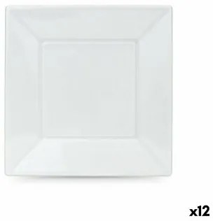 Set di piatti riutilizzabili Algon Bianco Plastica 23 x 23 x 2 cm (24 Unità)