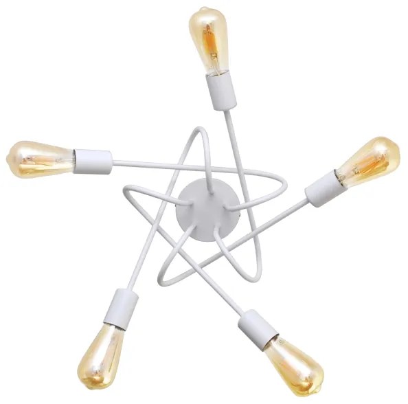 Lampadario a soffitto per bambini OXFORD 5xE27/15W/230V bianco