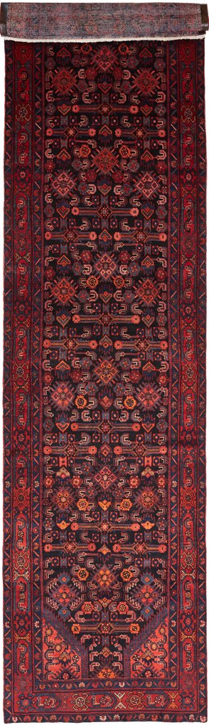 Hamedan Tappeto persiano 120x520 Blu (Iran) Annodato A Mano