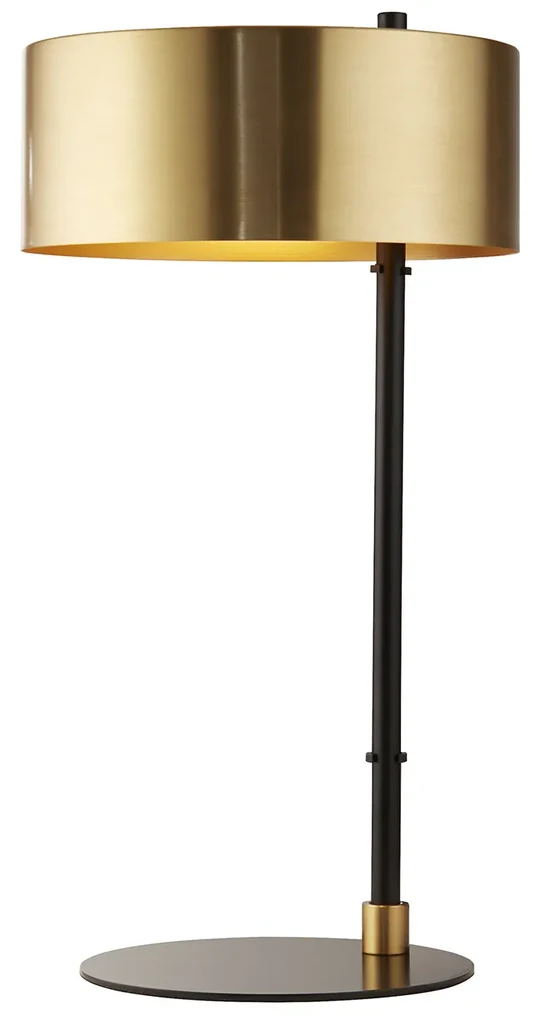 Lampada Da Scrivania Contemporanea Knox Acciaio Nero Oro 1 Luce E14