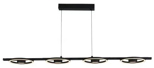 Lampada a sospensione a led space 4lt, metallo nero