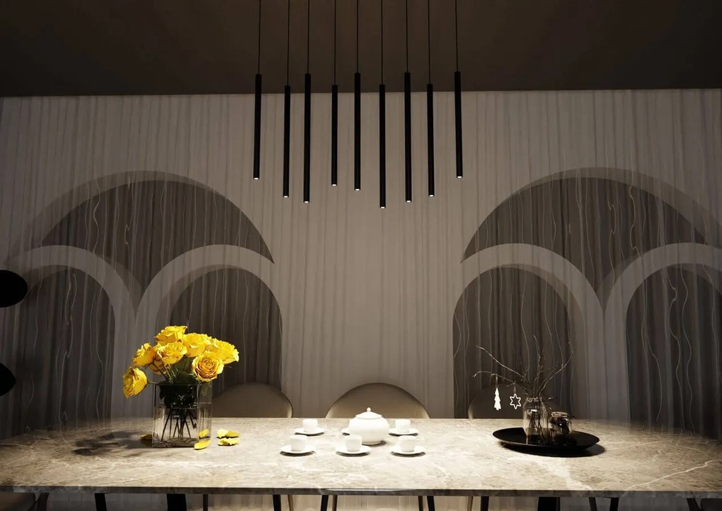 Lampada a Sospensione SELTER 9 BLACK WHITE e GOLD