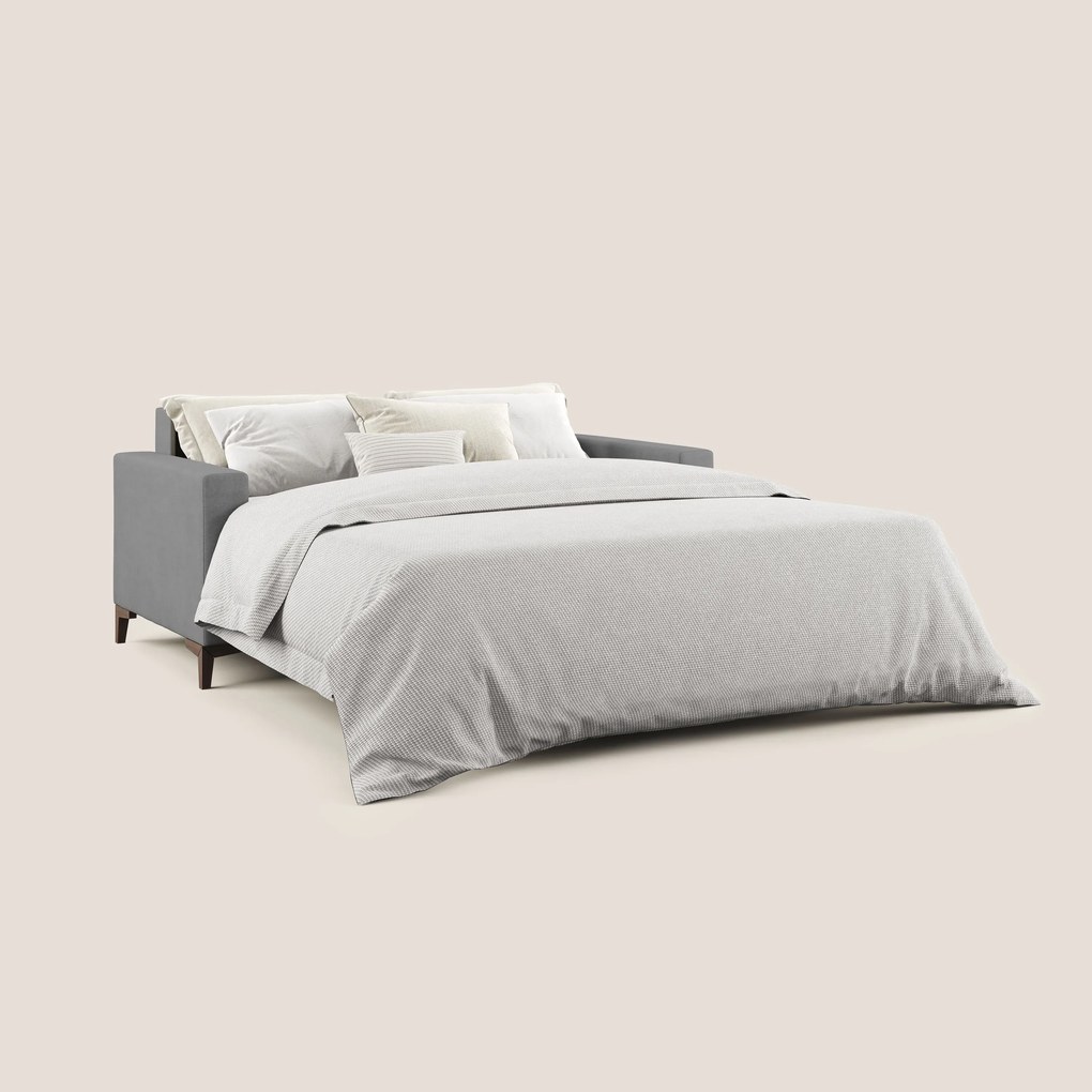 Kafka divano letto matrimoniale in morbido tessuto impermeabile T02 grigio