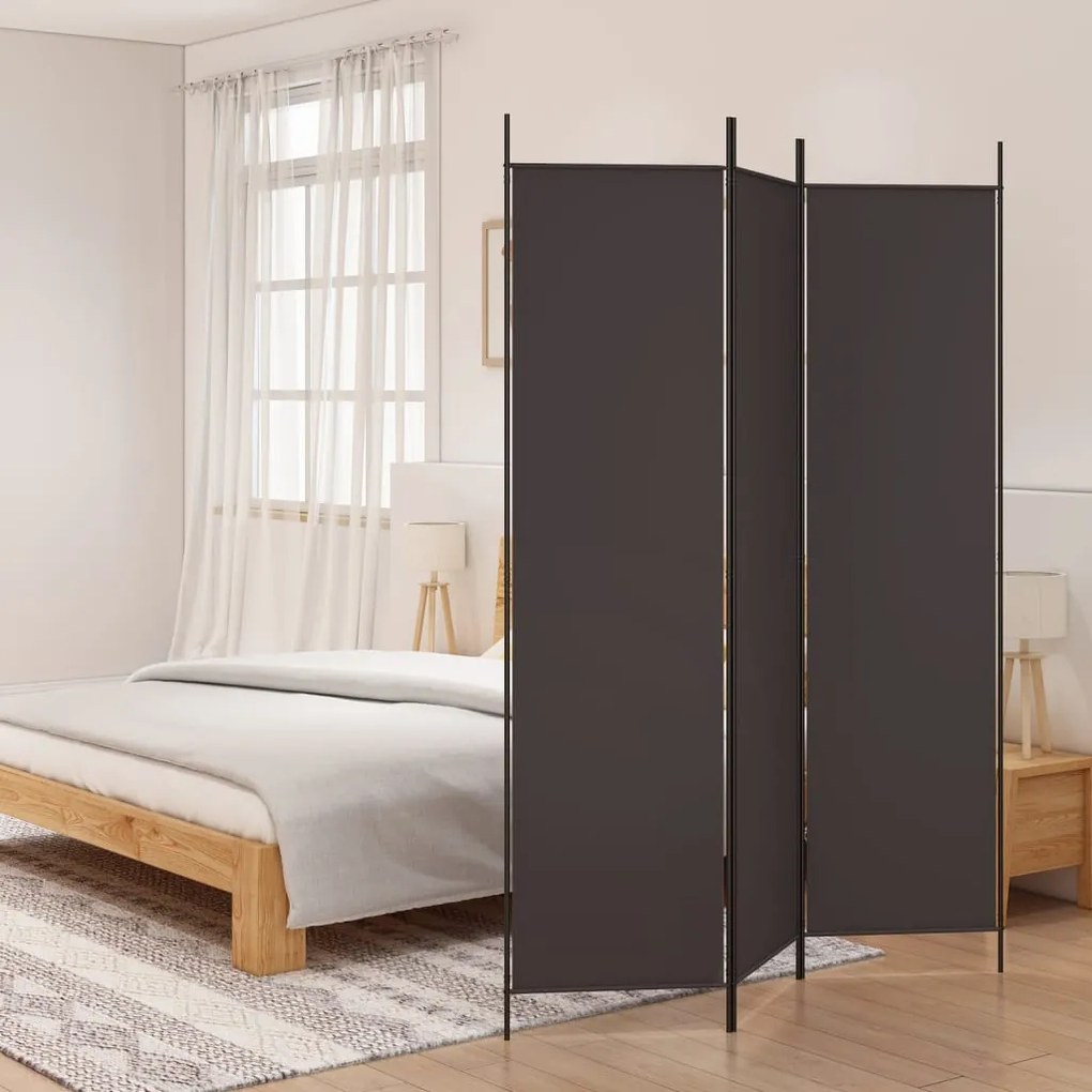 Divisorio A 3 Pannelli Marrone 150x200 Cm İn Tessuto /