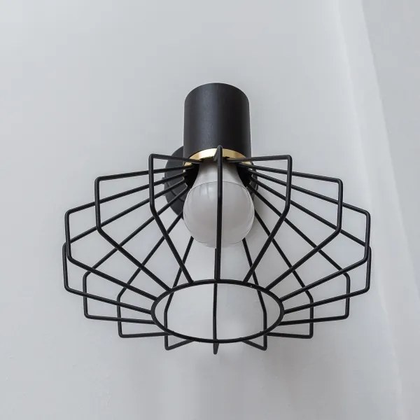 Applique SOLANO 1xE27/15W/230V nero/oro