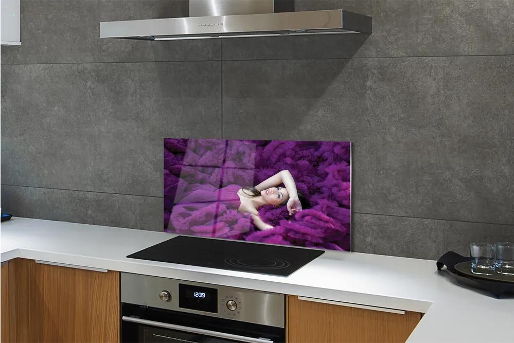 Rivestimento parete cucina Donna viola 100x50 cm