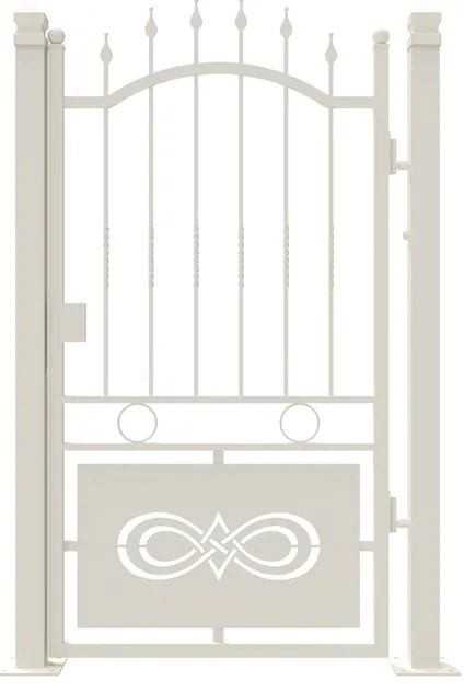 Cancello manuale battente Lavaredo in ferro, apertura a destra, L 104.5, H 180-195 cm, di colore bianco