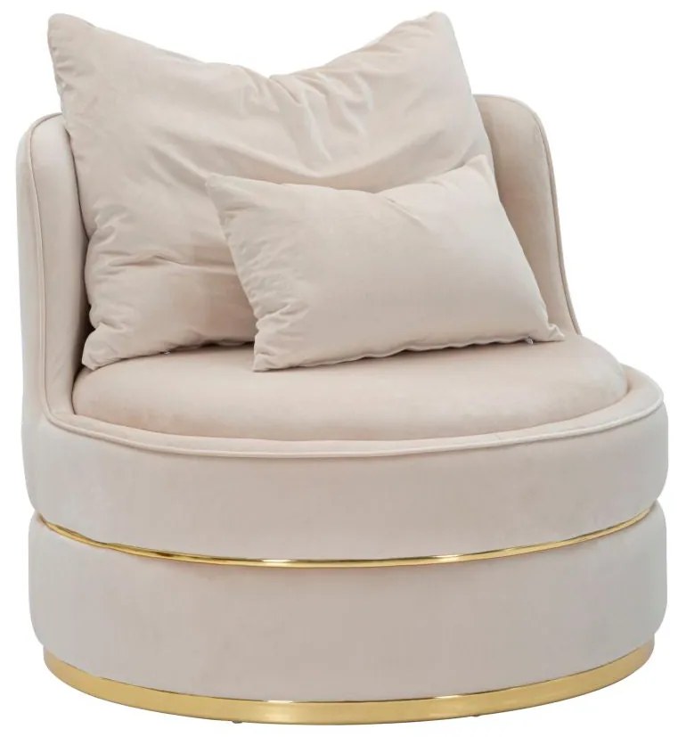 Poltrona Eleganza Paris Space Crema e Oro ø 84x72 cm