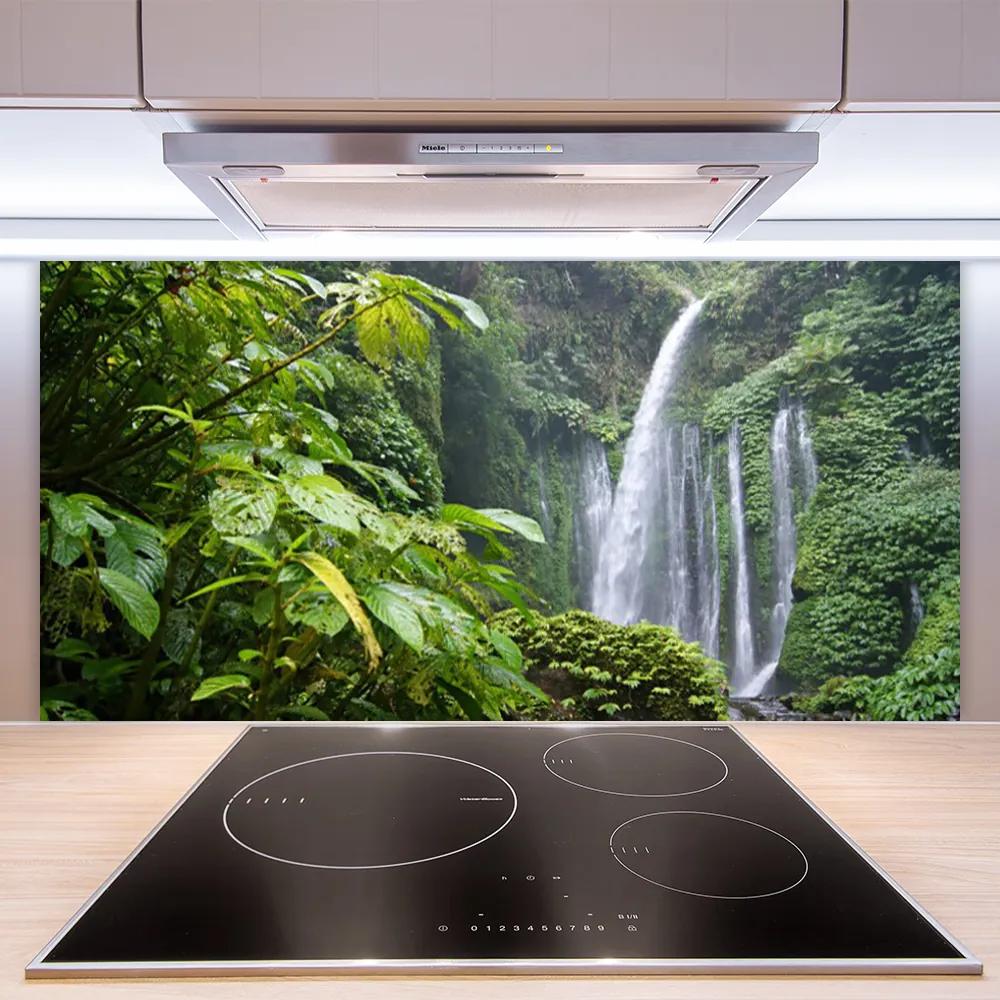 Pannello cucina paraschizzi Cascata della natura 100x50 cm