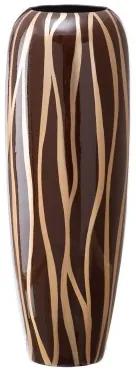 Vaso 21 x 21 x 58,5 cm Zebra Ceramica Dorato Marrone