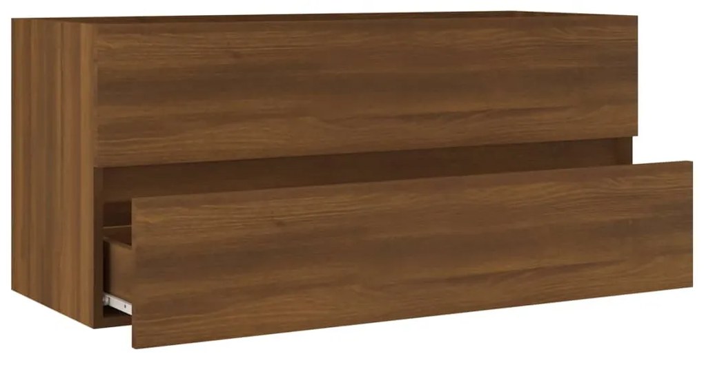 Mobile lavabo rovere marrone 100x38,5x45cm in legno multistrato