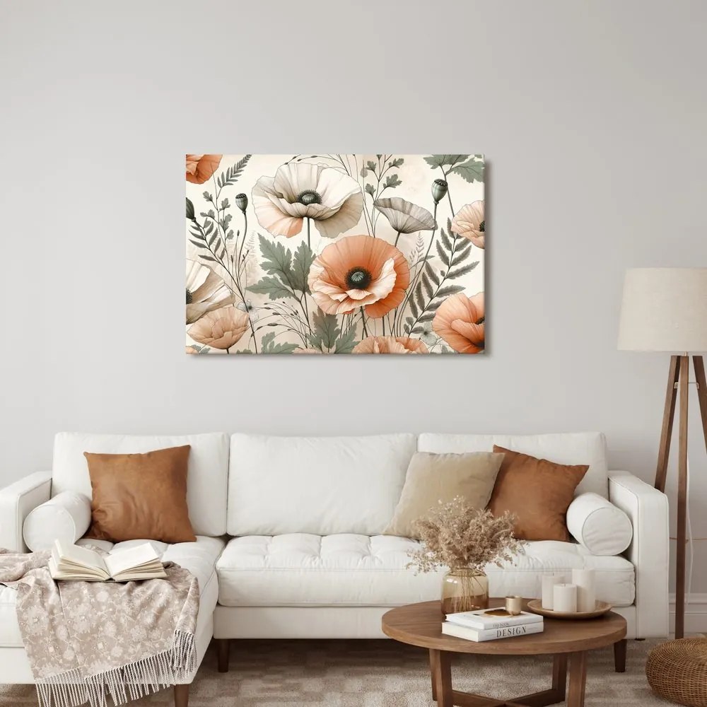 Quadro su tela – Campo pieno di papaveri