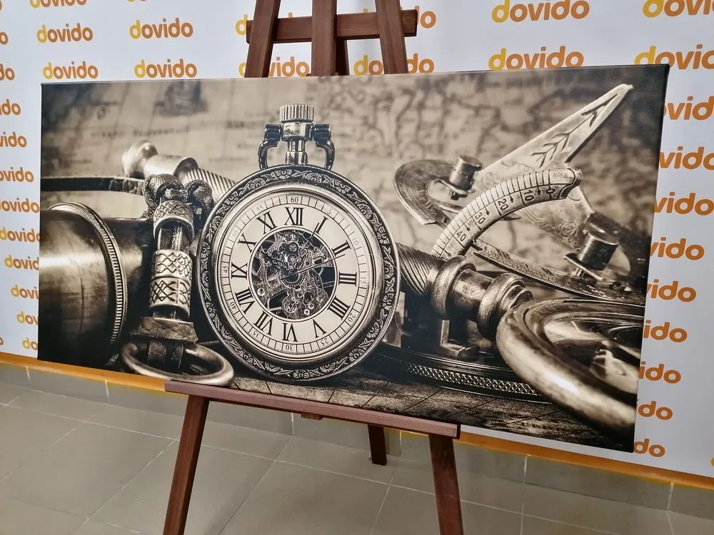 Quadro su tela – Orologi del passato in seppia