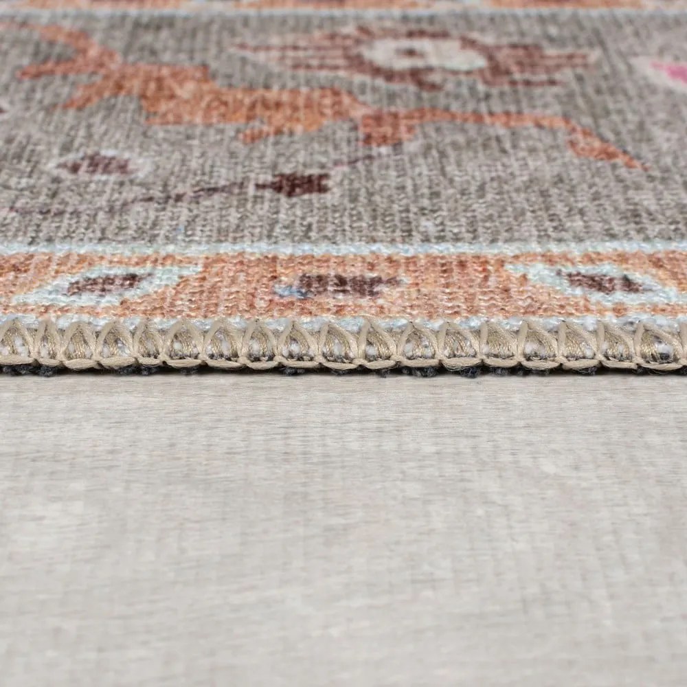 Passatoia verde chiaro lavabile 60x230 cm Una Floral – Flair Rugs