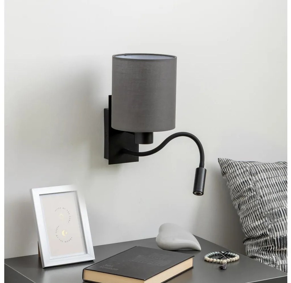 Brilagi - Applique a LED NUBILA 1xE27/25W/230V + LED/3W nero/antracite