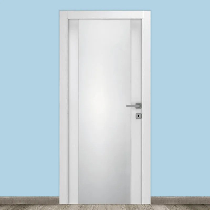 Porta interna a battente Kent Vetrata in vetro colore bianco, L 60 x H 210 cm, apertura reversibile