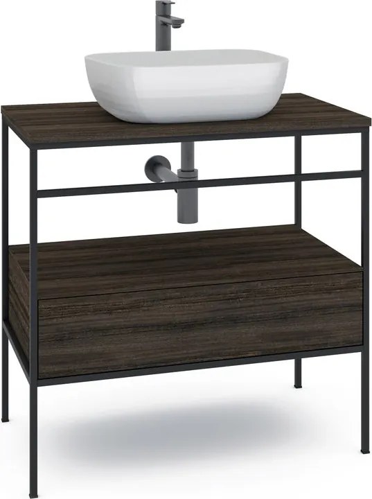 Mobile bagno da terra con lavabo L 60 x H 92 x P 45.5 cm marrone per vasca centrale Outline